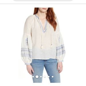Lucky Brand embroidered top. New with tags